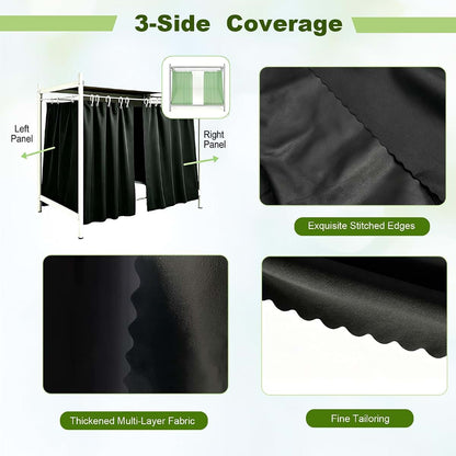 SunYoda Dorm Blackout Bottom Bunk Bed Curtains Privacy Curtains 2 Panels Black (photo 4)