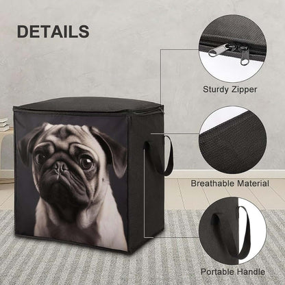 BTCOWZRV Pug Storage Bag With Carry Handles And Zipper (photo 4)
