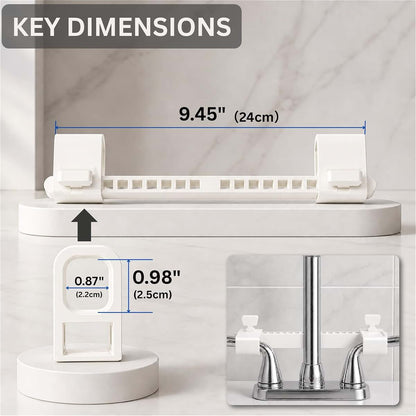 KIMPOK Faucet Handle Lock for 2-Handle Sinks, Adjustable Child Safety Guard | Multi-slot rail stays securely (photo 2)