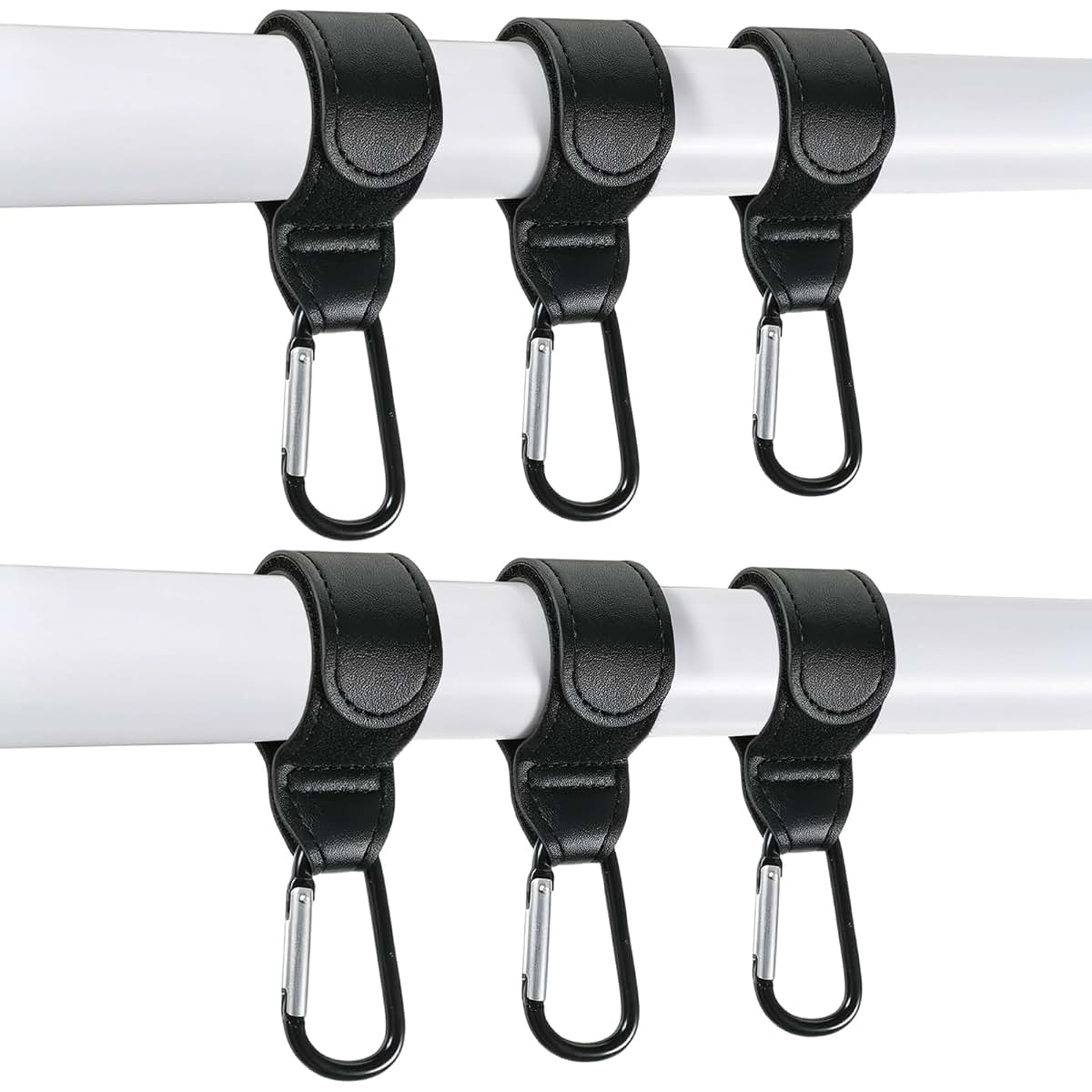 MSHHDK 6 Pcs Stroller Hooks for Bag Diaper Bag Hook Non-Slip Strollers Clip