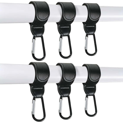 MSHHDK 6 Pcs Stroller Hooks for Bag Diaper Bag Hook Non-Slip Strollers Clip