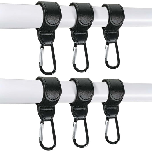 MSHHDK 6 Pcs Stroller Hooks for Bag Diaper Bag Hook Non-Slip Strollers Clip