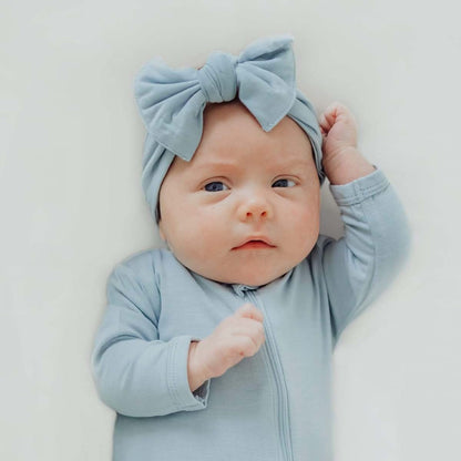 Kyte Baby Rayon Made From Bamboo Bow in Fog, 6-12 Months