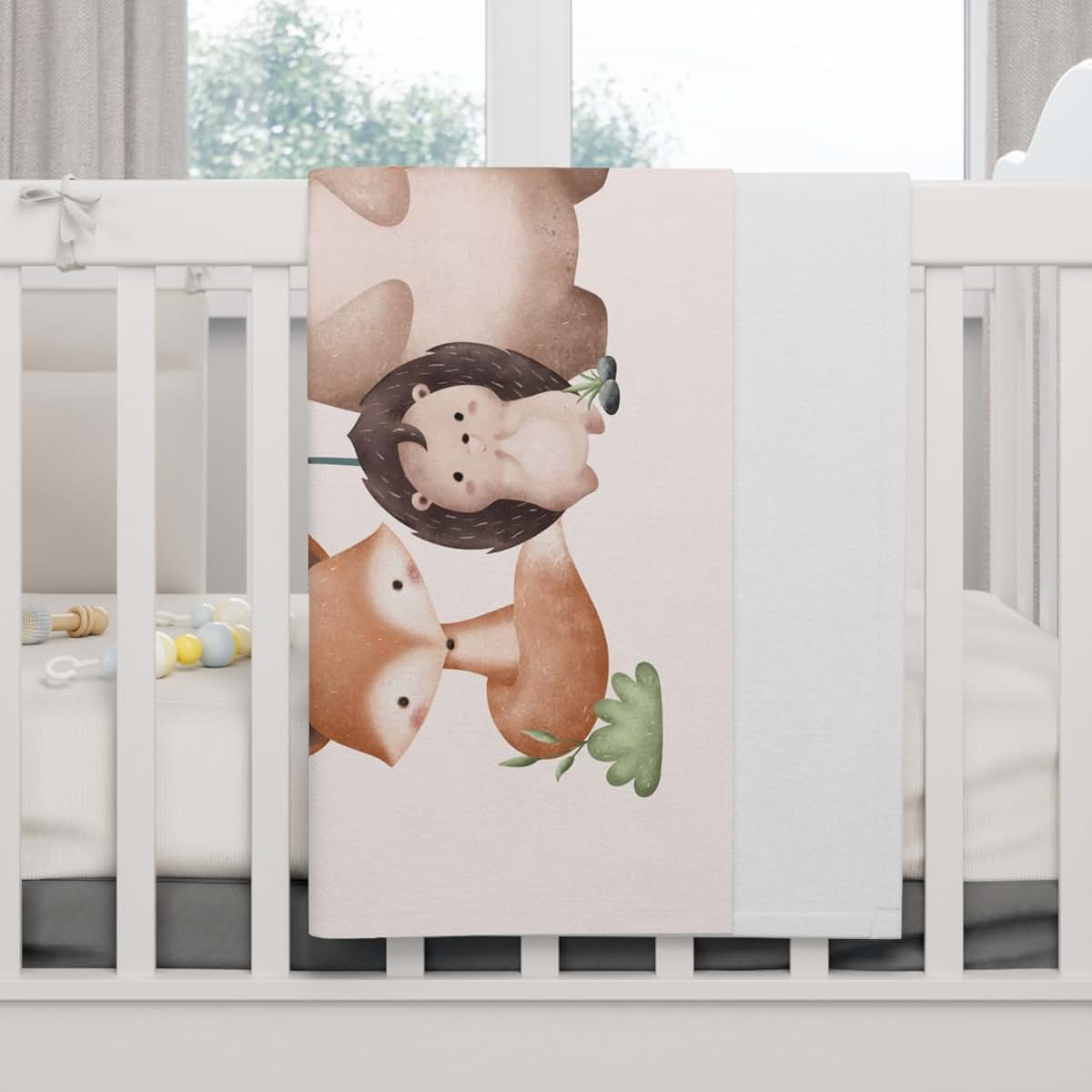 BabyOneStop Personalized Woodland Animal Baby Blanket