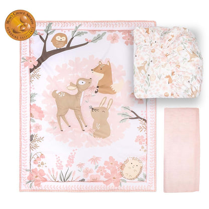 The Peanutshell 3 Piece Crib Bedding Set - Woodland Theme Nursery Decor