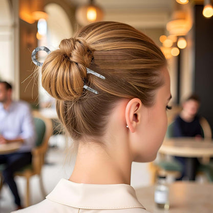Acetate U-Shaped Hair Stick for Thick Hair | Tortoiseshell Pattern Accessory