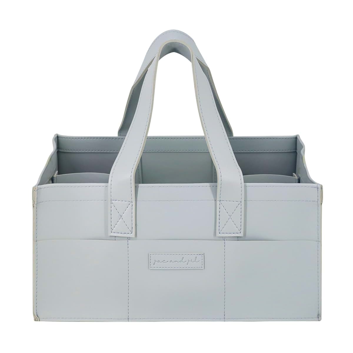 Jac and Jil Premium Vegan Leather Baby Diaper Caddy Organizer – Portable Storage Basket for Newborn Essentials