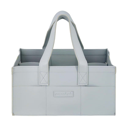 Jac and Jil Premium Vegan Leather Baby Diaper Caddy Organizer – Portable Storage Basket for Newborn Essentials
