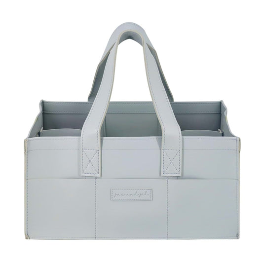 Jac and Jil Premium Vegan Leather Baby Diaper Caddy Organizer – Portable Storage Basket for Newborn Essentials
