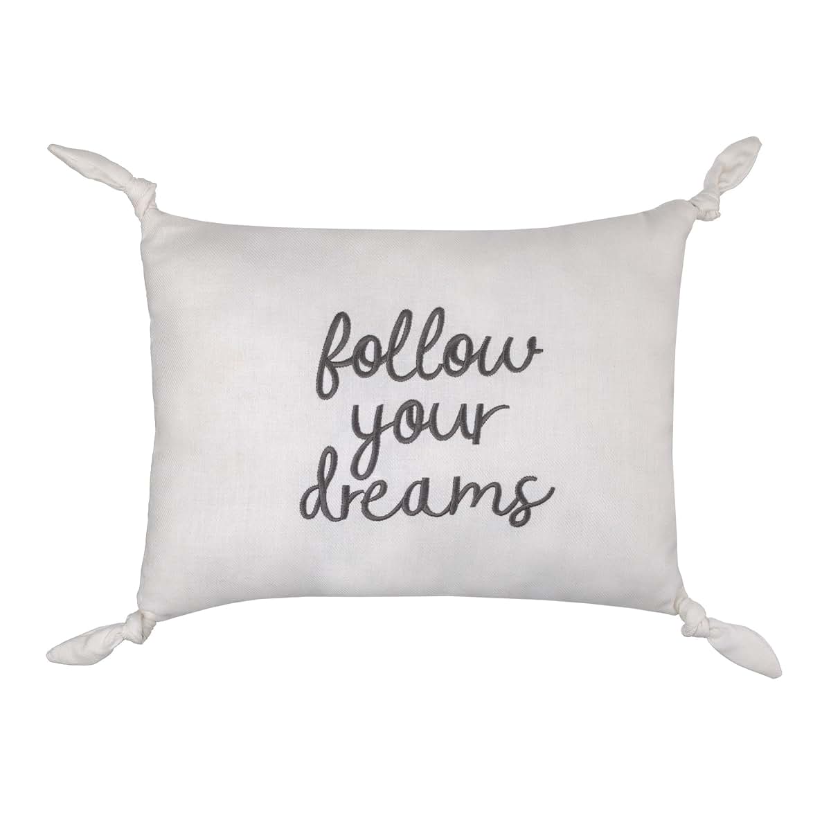 Nojo Follow Your Dreams Embroidered Decorative Pillow