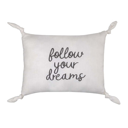Nojo Follow Your Dreams Embroidered Decorative Pillow
