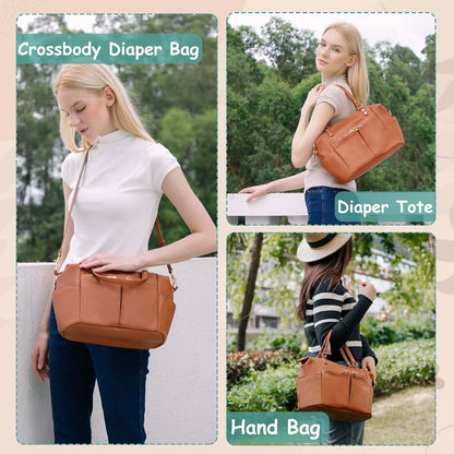 MOMINSIDE Small Diaper Bag Tote with 13 Pockets for Mom