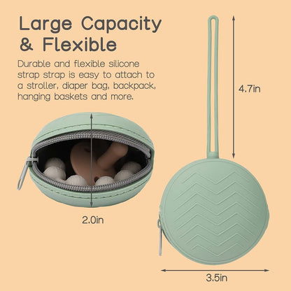 Nupoopy Silicone Pacifier Holder Case for Newborns