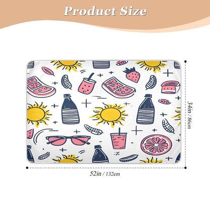 Staytop Cute Cartoon Beach Theme Waterproof Bed Pad 34" X 52"