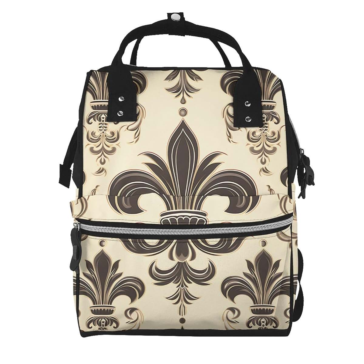 HCBPWVQA Fleur-de-Lis and Coat Arms Knight Print Diaper Bag Multifunction Laptop Backpack Travel Daypacks Large Nappy