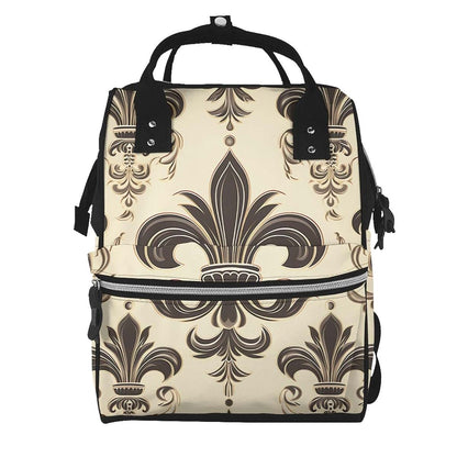 HCBPWVQA Fleur-de-Lis and Coat Arms Knight Print Diaper Bag Multifunction Laptop Backpack Travel Daypacks Large Nappy