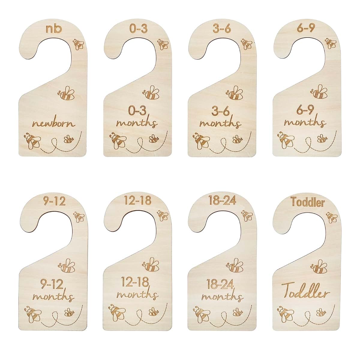 Lemon Shane Double-Sided Wood Closet Dividers for Baby Clothes Organization
