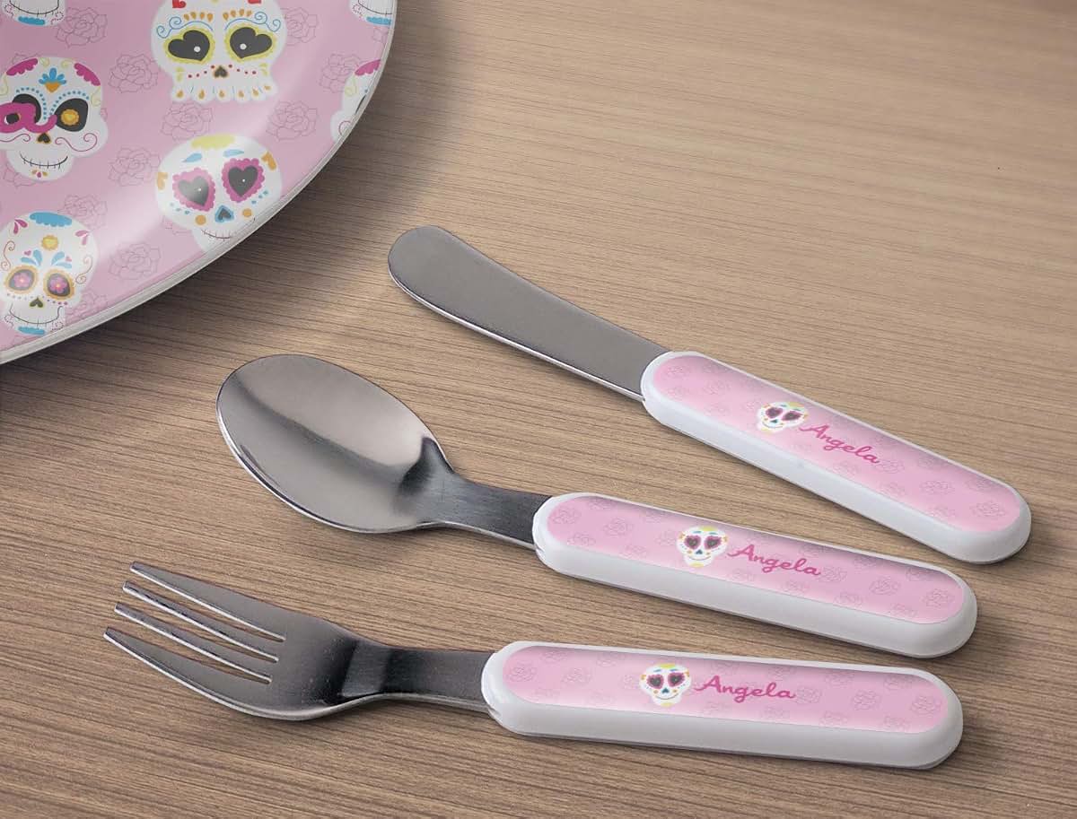 YouCustomizeIt Personalized Kids Sugar Skulls Kid's Flatware (photo 2)