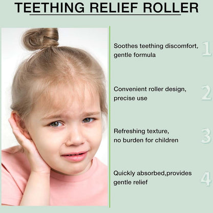 Leixu 3-Piece Teething Roller, Natural Gentle Relief Roller for Babies 18 Months to 6 Years