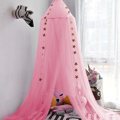 Jolitac Princess Bed Canopy Round Lace Mosquito Net, Rose