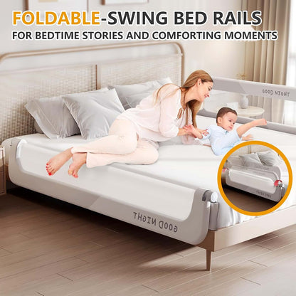 Strenkitech Foldable Toddler Bed Rails, 78.7-Inch Adjustable Guardrail (photo 2)
