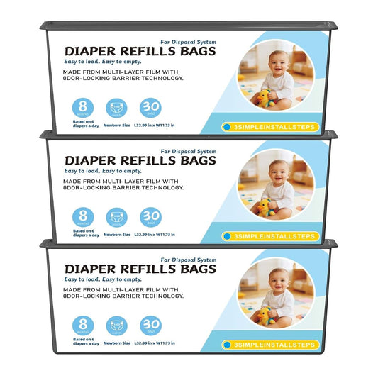 DAIDAIWANG Diaper Pail Refills Bags Compatible with Genie Easy Roll Signature and Platinum Diaper Pails, Holds Up to