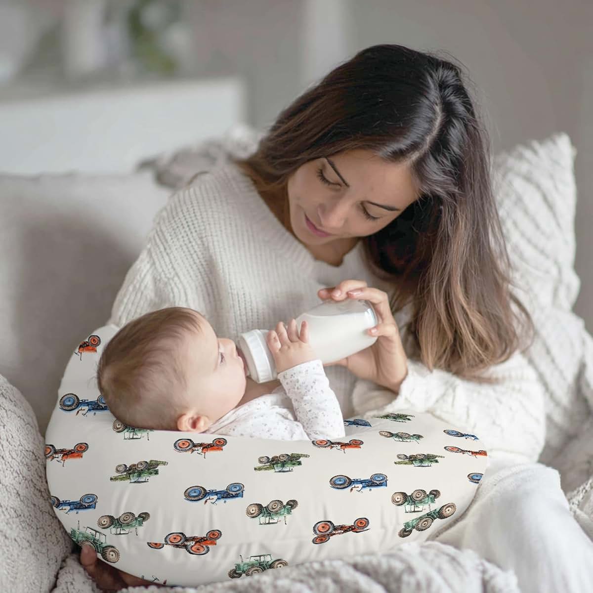 Wicbfdfv Vintage Tractor Nursing Pillow Cover