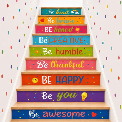 Cinrobiye Inspirational Classroom Stair Decals for Educational Spaces