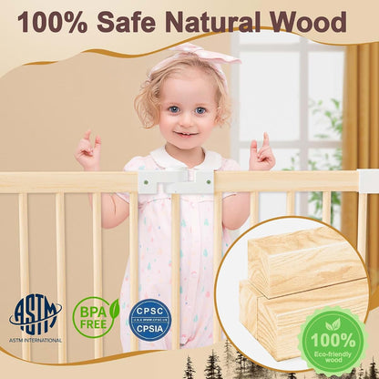 Playpen & Baby Gate | Solid Wood Play Area for Toddlers
