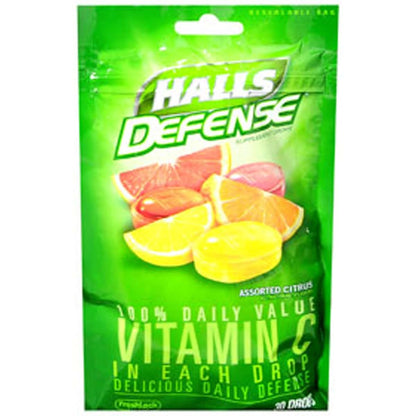 Halls Defense Vitamin C Drops - Assorted Citrus Supplement