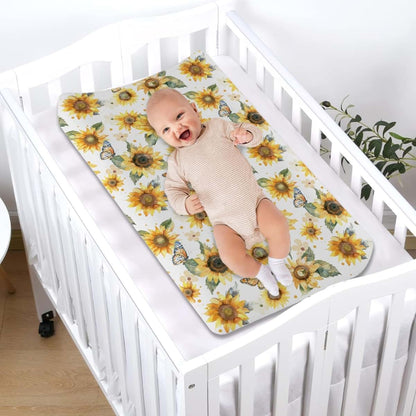 Hwmmbh Watercolor Sunflowers Baby Changing Pad Cover