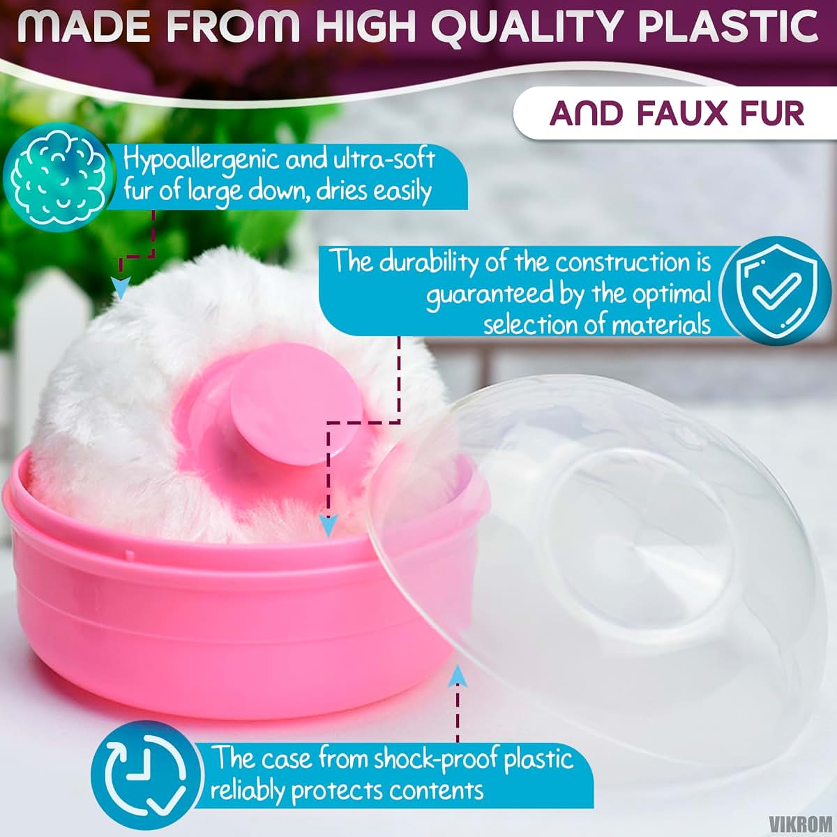 Vikrom Talcum Powder Puff And Container