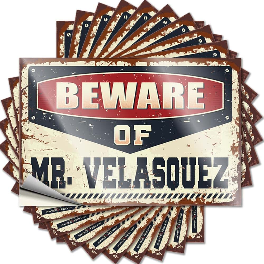Plows Beware Of Mr. Velasquez Funny Car Window Stickers