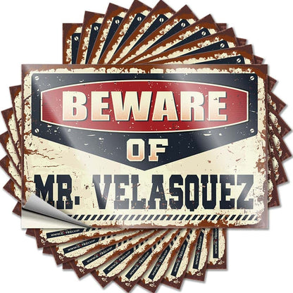 Plows Beware Of Mr. Velasquez Funny Car Window Stickers
