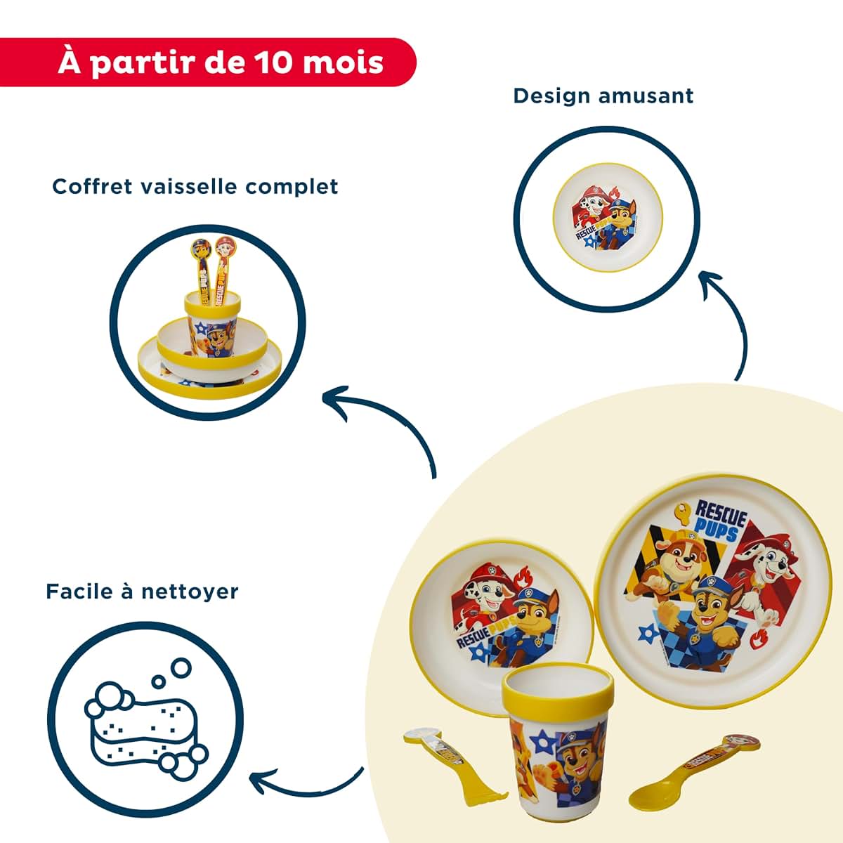 Thermobaby Paw Patrol Complete Meal Set With Non-Slip Bases