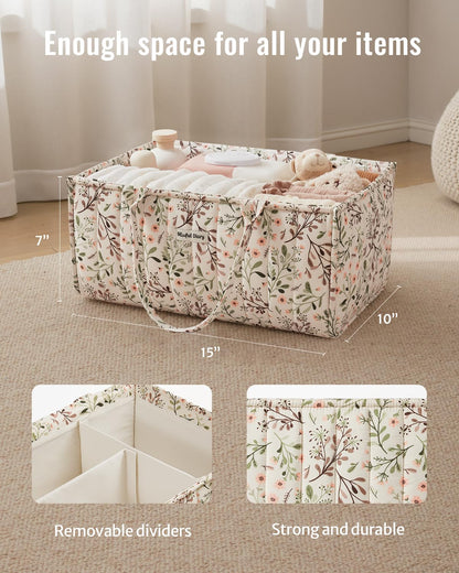 Blissful Diary Floral Diaper Caddy Organizer