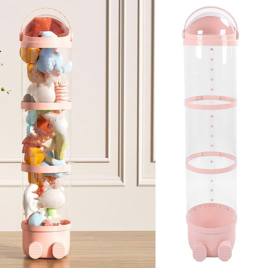 JAOCDOEN Stuffed Animal Storage Tube Large Capacity Toy Organizer Pink