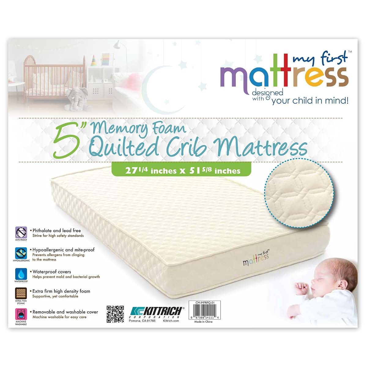 My First Mattress Memory Foam Crib Mattress With Removable Quilted Cover (photo 3)