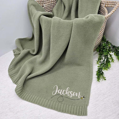 Noni Luxury Personalized Baby Blanket, Custom Knit Baby Blanket, Baby Gifts Personalized, Baby Blanket, Baby Blanket (photo 2)