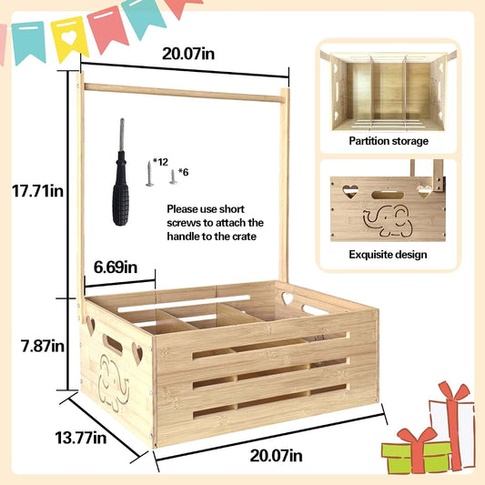 BabyOneStop Bamboo Baby Shower Crate Closet With Hanging Rod