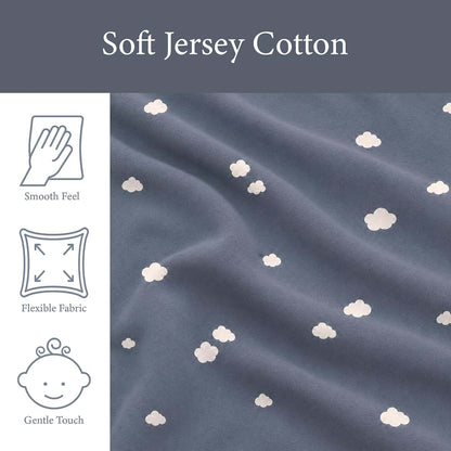 Ababy.com Custom Size Baby Fitted Sheet in Sky Cloud Print