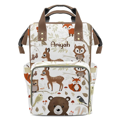 YallLocoMo Personalized Diaper Bag Backpack Gift Jungle Animal Bear Deer Ultimate Nappy Bag: Spacious, Waterproof &