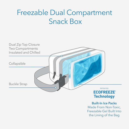 PackIt Freezable Dual Compartment Snack Box In Black
