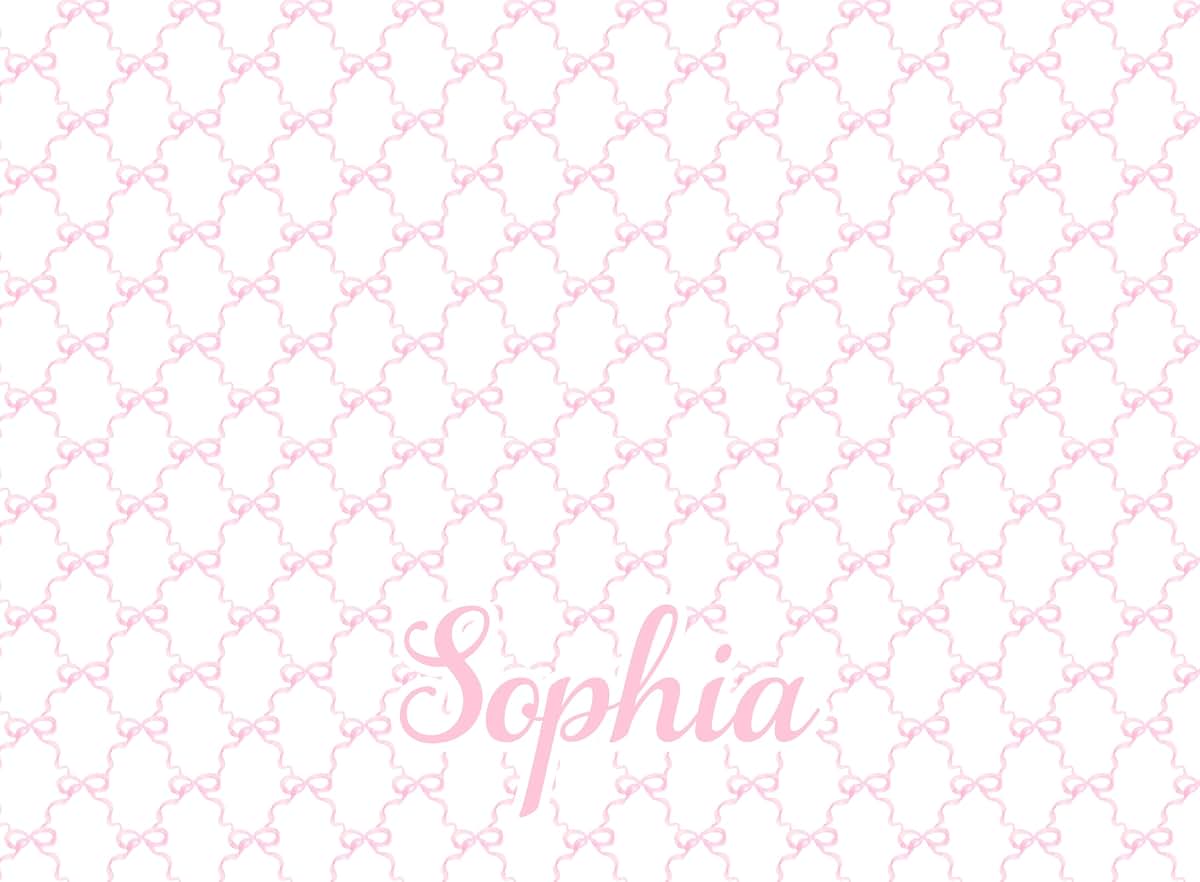 Girls Love A Monogram Personalized Baby Blanket With Coquette Bow (photo 2)