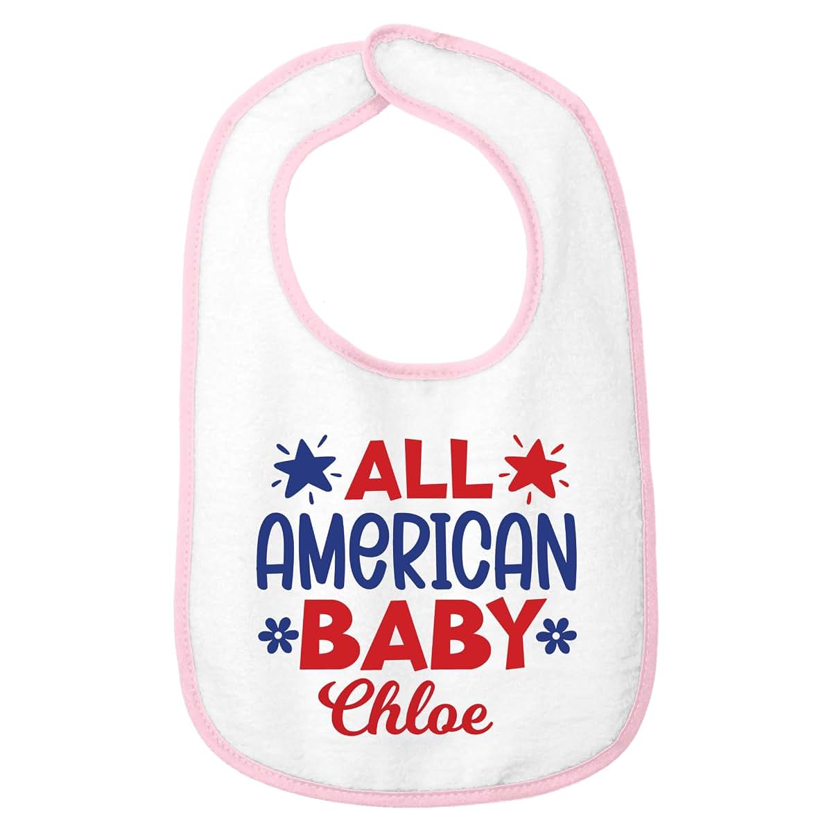 Smiling Jindo Personalized All American Baby Bib