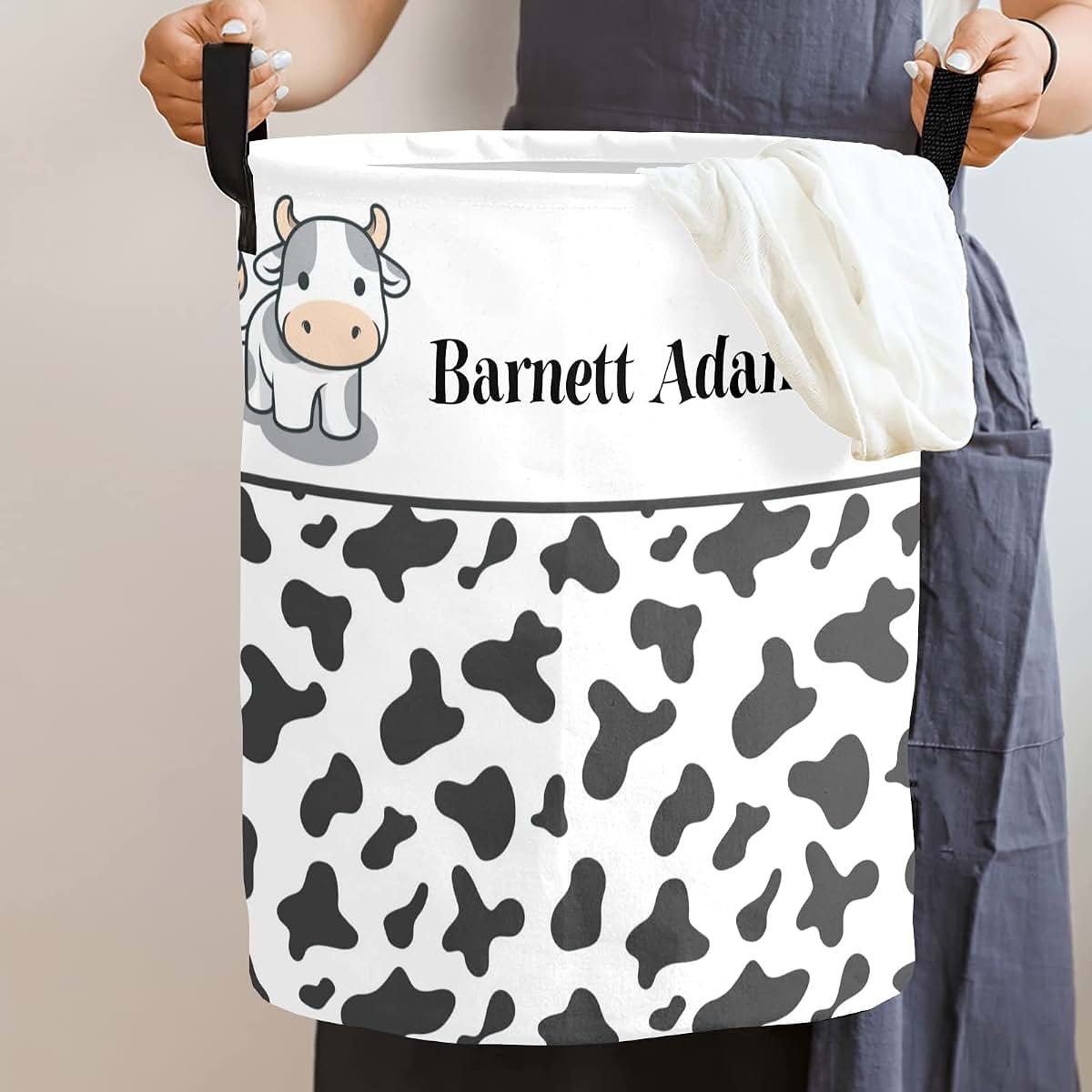 Joyestore Cute Cow Print Storage Bin And Laundry Basket (photo 2)