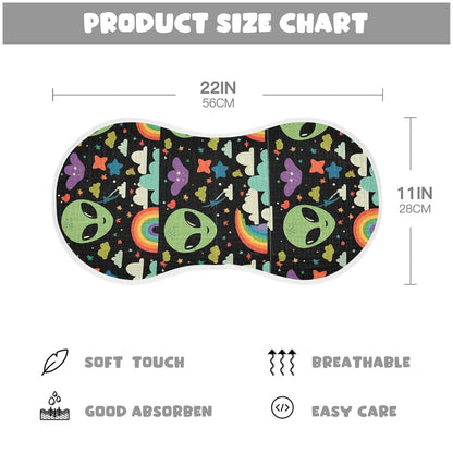 Cute Green Aliens Muslin Burp Cloths Set of 2 for Newborn