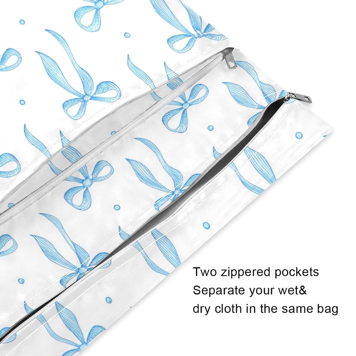 JUZIHAI Wet Dry Bags 2 Pack, Waterproof with Zippered Pockets