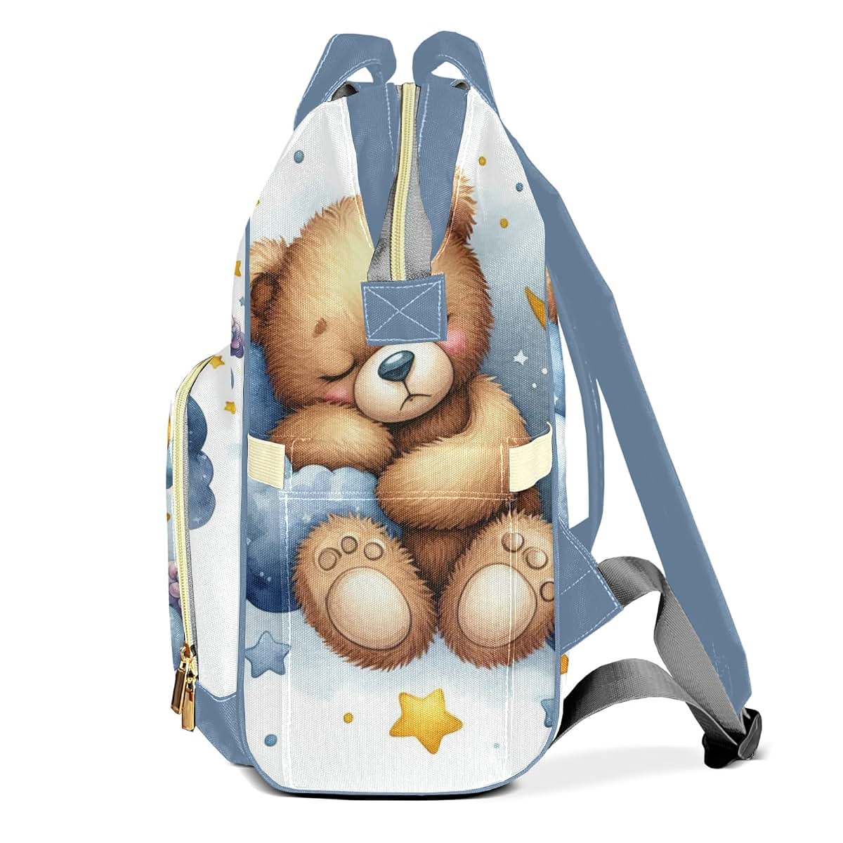 Joyestore Personalized Cute Teddy Bear Custom Mom Bag with Name,Dad and Mom Diaper Backpack Waterproof Baby Shower for (photo 3)