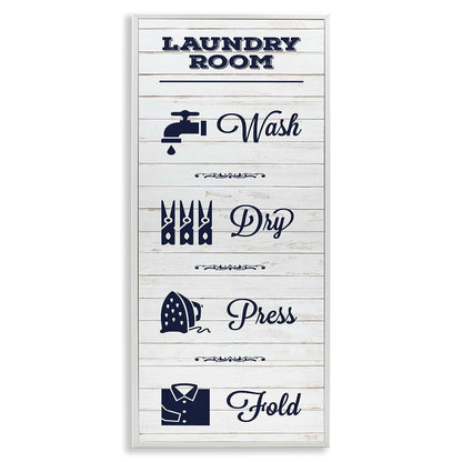 Stupell Industries Laundry Room Rustic Sign With Icons
